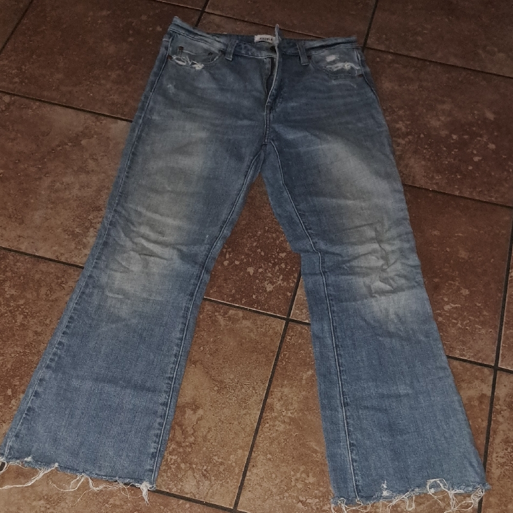 Pistola Blue Cropped Flare Jeans